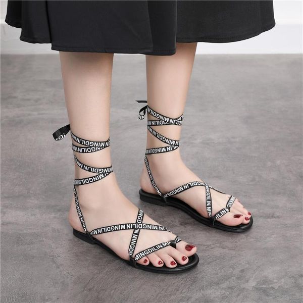 

summer white wedge espadrilles women sandals open toe gladiator casual lace up platform, Black
