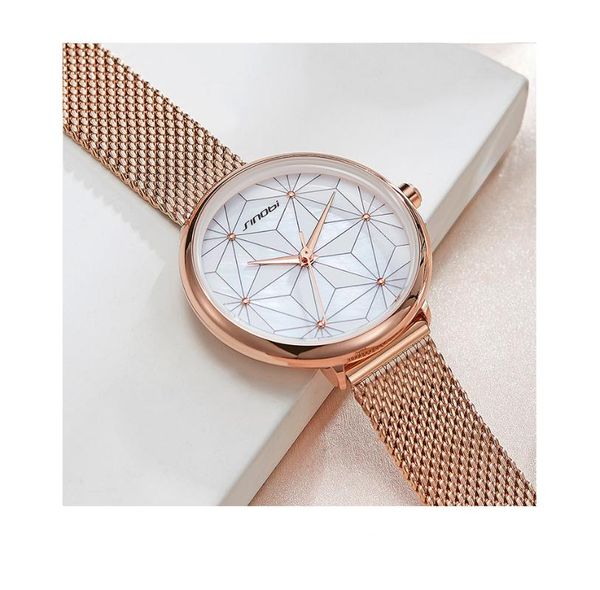 

women watches stainless mesh belt dress watch wristwatch female clocks wristwatches, Slivery;brown