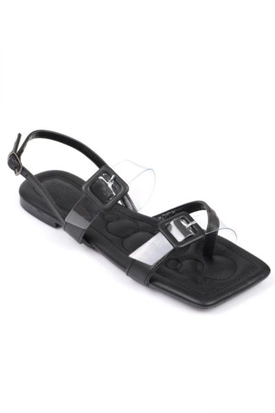 

sandals women's black transparent strappy quilted 8730 capone