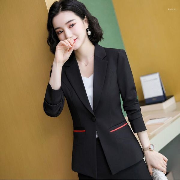 

spring long sleeve suit women blazer 2021 casual suits women's blazers short slim autumn coat female jacket black &, White;black