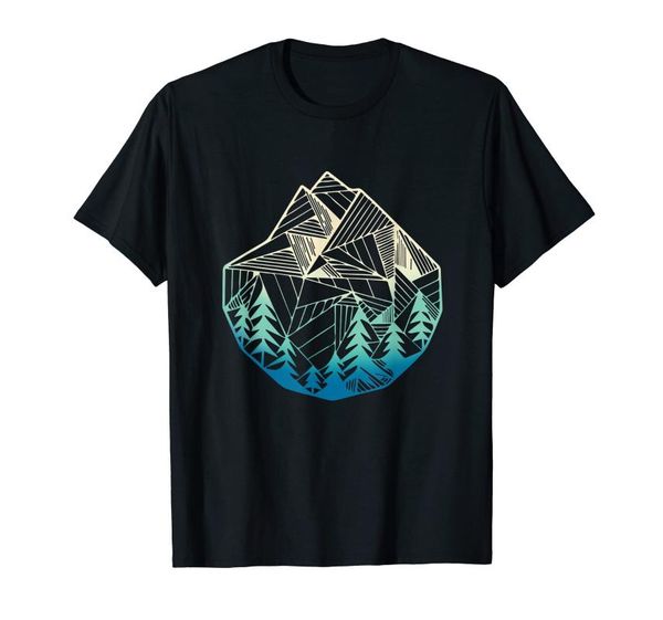 

men's t-shirts minimal mountains geometry outdoor hiking t-shirt, White;black
