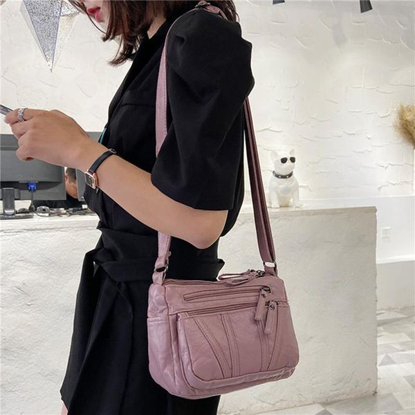 

evening bags women's korean-style pu soft leather shoulder bag middle-aged ladies mommy cool girls large capacity messenger