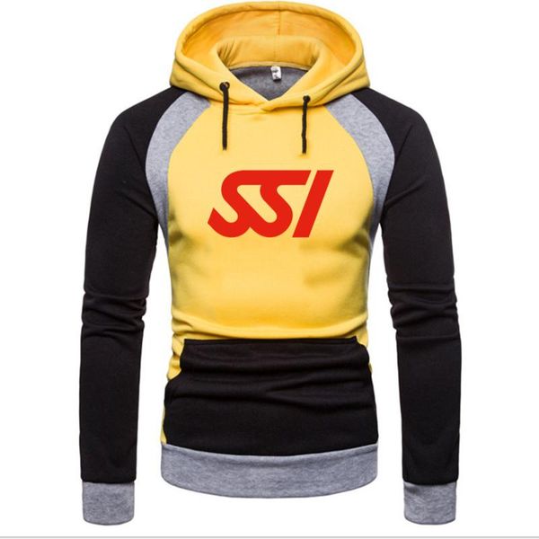 

men's hoodies & sweatshirts spring put together slim men scuba schools international logo ssi print man customizable hoodie pullover f, Black