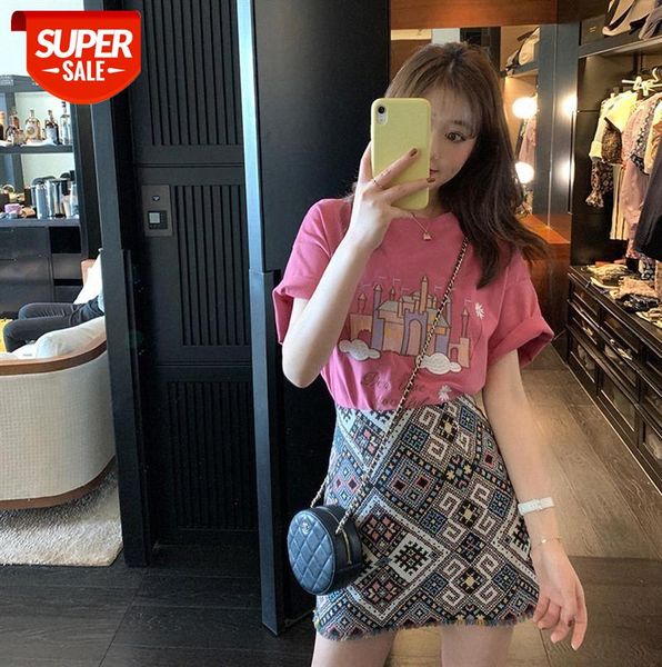 

small man skirt suit women western style two-piece t-shirt #eo9h, Black;gray