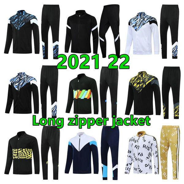 

2021 22 men soccer tracksuit survetement de football training suit sportswear 2022 long full zipper jacket tracksuits set