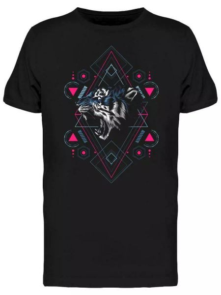 

sacred tiger facing left tee men's -image by shutterstock, White;black