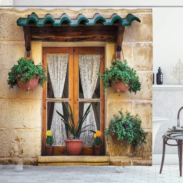 

shower curtains shutters basket of flowers historic building window with classic lace curtain inside image fabric bathroom decor