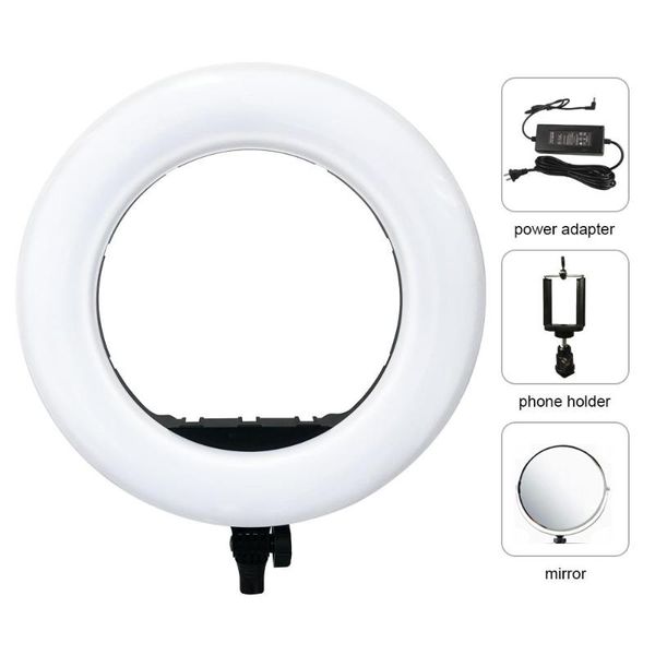 

flash heads yidoblo ax-480sii 18'' 45cm dimmable led ring light lamp 48w 240 pcs leds for makeup camera phone pography video light