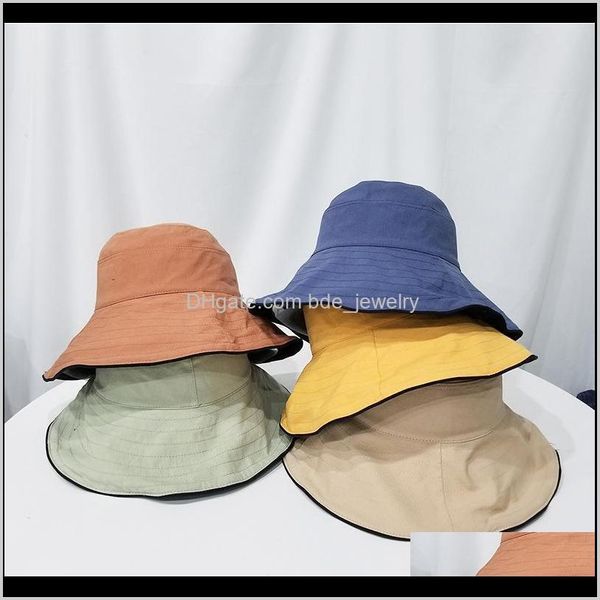 Chapéus Chapéus, Lenços Luvas Moda AessóriosMSDot Bucket Chapéu Lady Verão Pano Estilo Japonês Cor de Algodão Cor Dobrável Sol ao ar livre