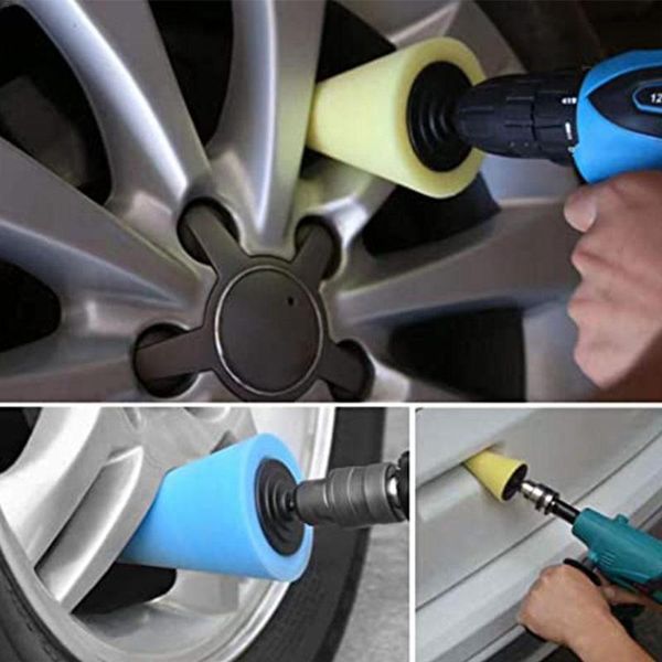 

5pcs/set burnishing sponge cone ball buffing pad for car hub care durable kit wheel cleaner a6l7