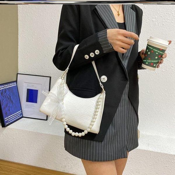 

evening bags lady handbags beaded chain lace bow leather texture elegant temperament shoulder bag women charm accessories wholesale