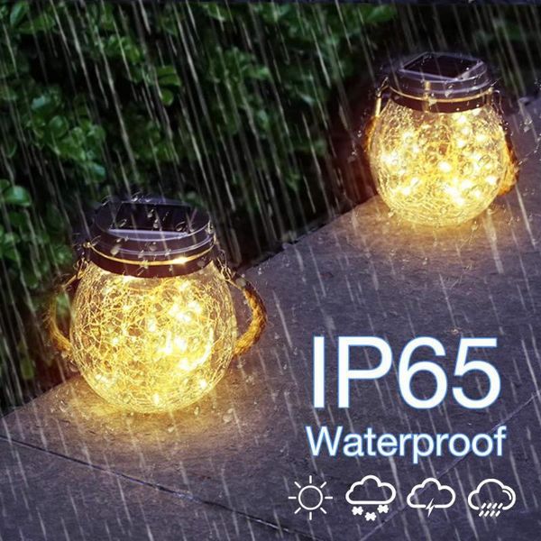 

garden lights outdoor 20led solar lawn lamp ip65 waterproof fairy cap light mason jar lid night landsacpe decoration lamps