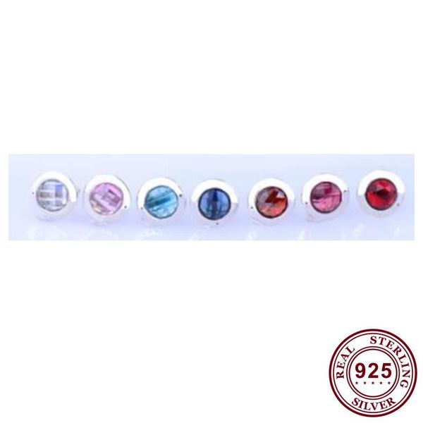 

original 925 sterling silver pan earring shiny crystal cz multicolor earrings for women wedding gift fashion jewelry stud, Golden;silver