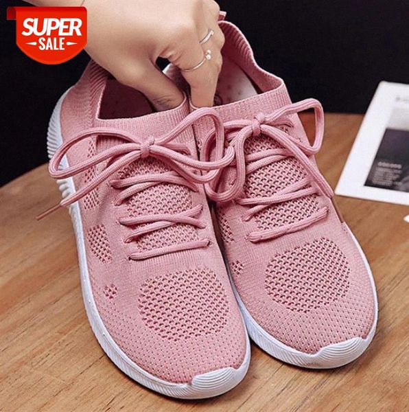 

sneakers women breathable mesh vulcanize shoes woman fashion casual knitted lace-up sock chaussures femme #us3d
