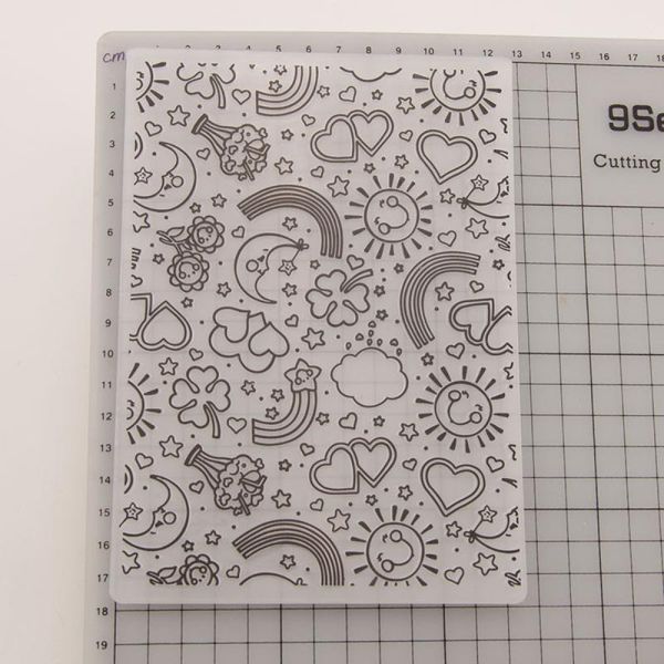 

craft tools rainbow heart sun moon star print diy plastic embossing folders for scrapbooking paper craft/card making decoration supplies
