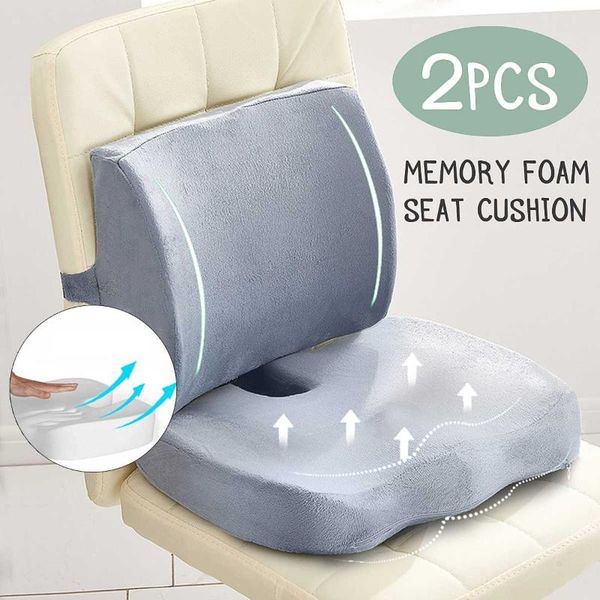

cushion/decorative pillow orthopedic hemorrhoid seat cushion memory foam car set slow rebound office chair waist support coccyx pain relief
