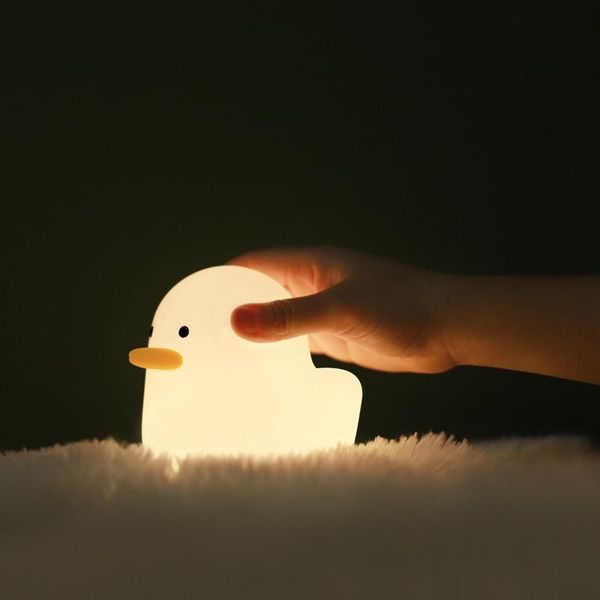 

table lamps led duck night light for kids silicone nursery lamp usb rechargeable cute animal bedside touch control with timer