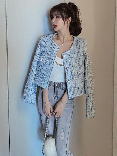 

two piece dress zawfl - korean women's jacket, fashion short sleeve thin coat, with a row of buttons, round neck matching, 2021, White
