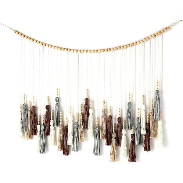 

tapestries large tassel wall hanging, boho yarn tassels garland fo nursery decor