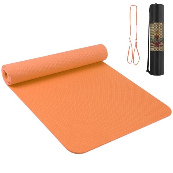 

183*61cm portable yoga mat thicken sports anti-slip exercise for fitness workouts with carrying strap and storage bag mats