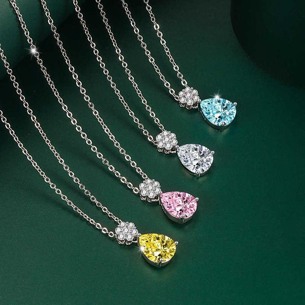 

yellow diamond pink diamond necklace pendant accessories, Silver