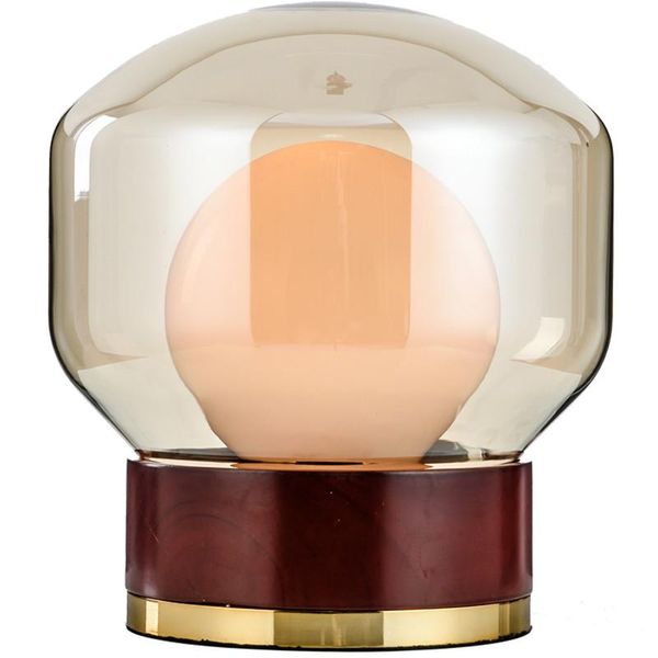 

table lamps modern creative wooden glass lamp personalized living room study bbedroom bedside light designer show