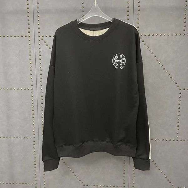 

70% off 2021 autumn new embroidery letter gothic style terry round neck pullover loose and comfortable sweater for lovers, Black