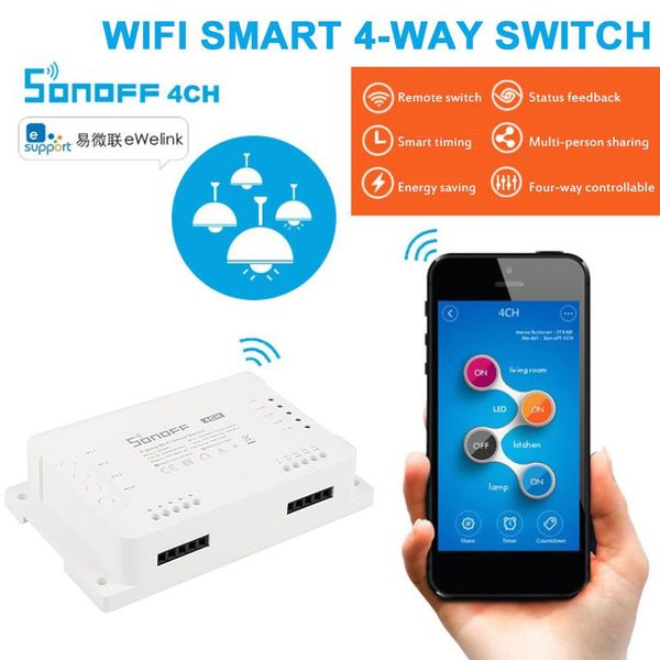 

smart home control the sonoff 4ch itead 4 channel wireless wifi switch compatible with google