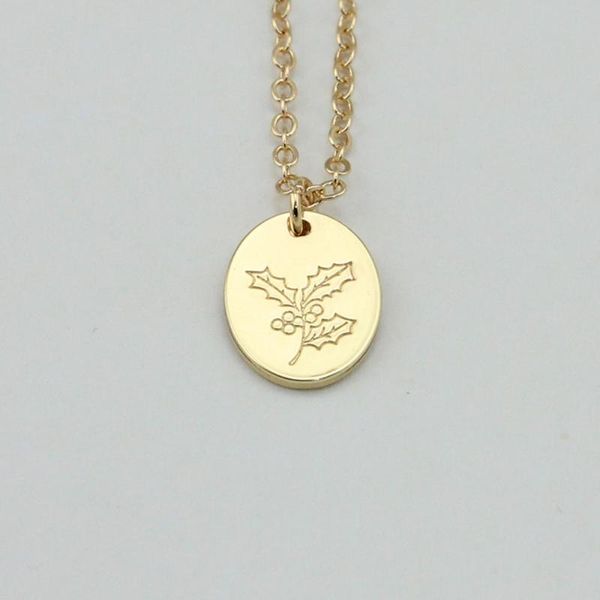 

pendant necklaces fashion wholesale jewelry holly birth flower necklace for women gifts, Silver