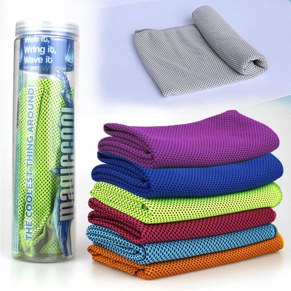 

1pc 88x27cm sport icing cold towel quick-dry instant chilly cooling face golf ride climb drive gym polyester and yarn training aids