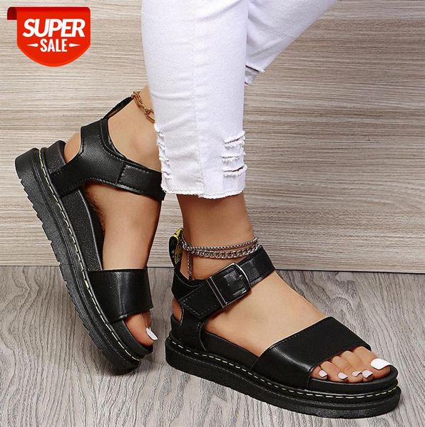

women's platform sandals european and american large size shoes 43 flat #sp9j, Black