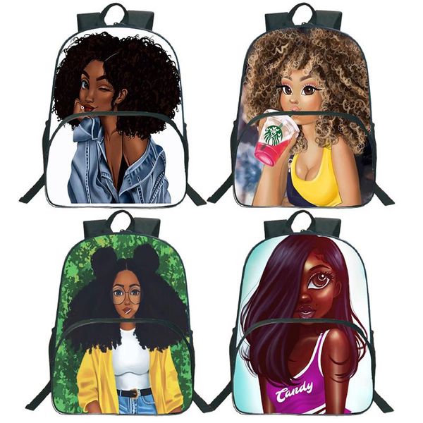 

backpack children afro lady girl girls bookbags beautiful pattern school bags black knapsack laprucksack travel mochila