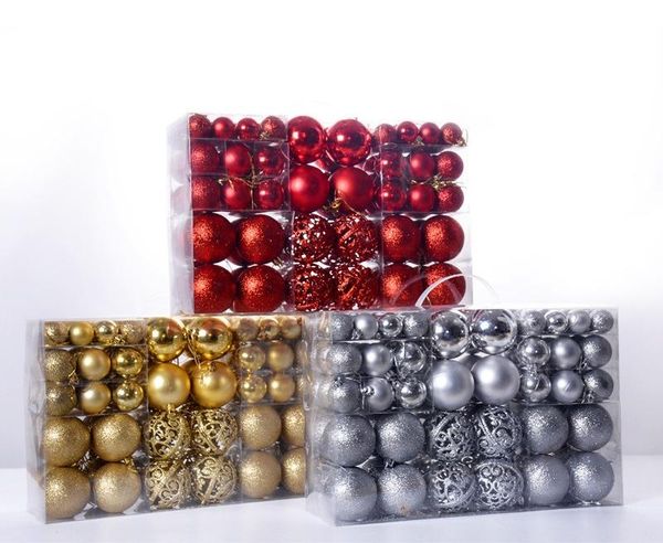 

party decoration 100pcs 3-6 cm christmas ball glitter tree ornaments hanging home decorations supplies
