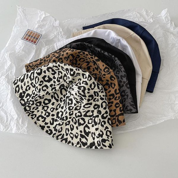 

leopard sun shade fisherman hat for summer wide brim hats, Blue;gray