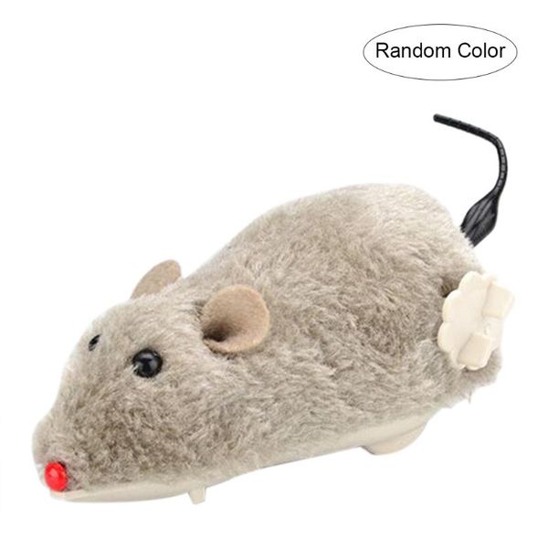 

small animal supplies 1pcs clockwork mouse winding plush little funny cat pet toy