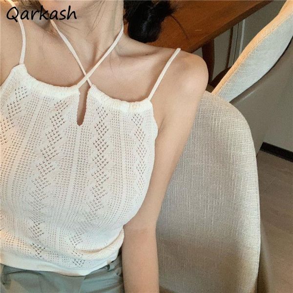 

women's tanks & camis camisole women sleeveless girls chic summer pure color ins casual female ulzzang straps fashion inside slim basic, White