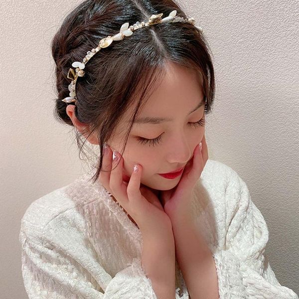 

hair clips & barrettes vintage freshwater pearls gold leaf opal wedding band headband tiara bridal headpiece accessories women jewelry, Golden;silver