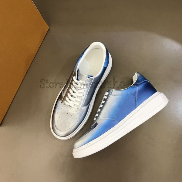 

beverly hills mens designer shoes gradient metallic monograms canvas leather sneakers luxurys france brand outdoor sports trainer sneaker
