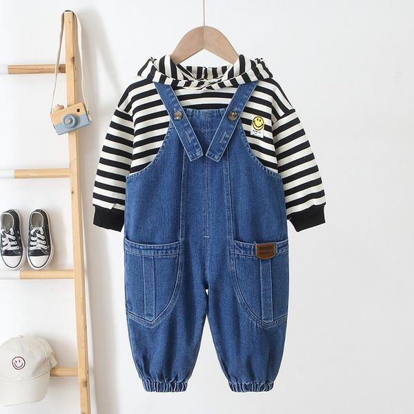 

jumpsuits pants ankle length elastic waist loose solid cotton fashion comfortable cute lovely simple spring auutmn children unisex, Blue