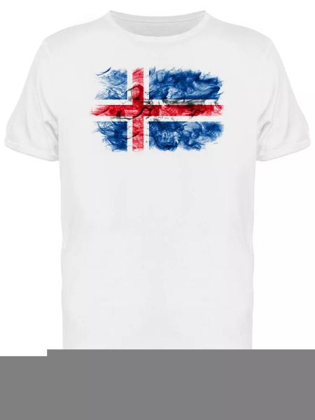 

iceland smoky flag men's tee -image by shutterstock, White;black