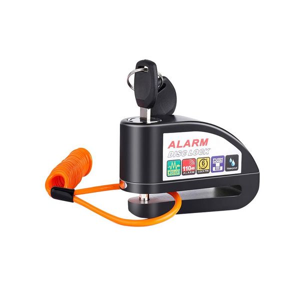 

bike locks waterproof alarm disc brake lock easy to use anti-theft security sound with 110db for motorcycle bikes scooter