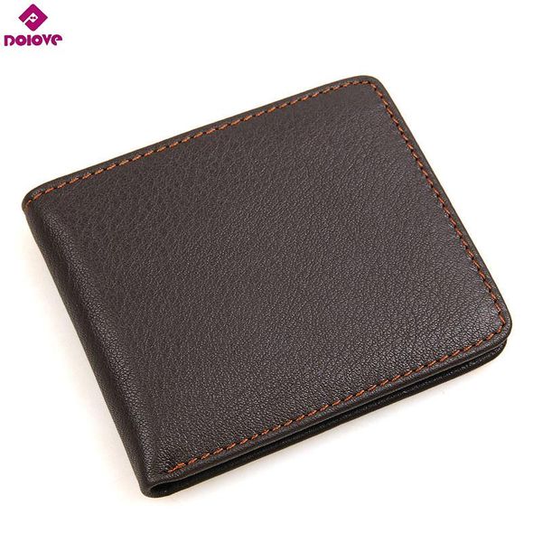 

wallets dolove genuine leather men brand designer with coin pocket purses gift for card holder, Red;black