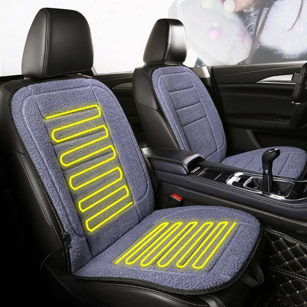 

seat cushions car electric fast heated lamb wool mats chair protector winter pad auto covers