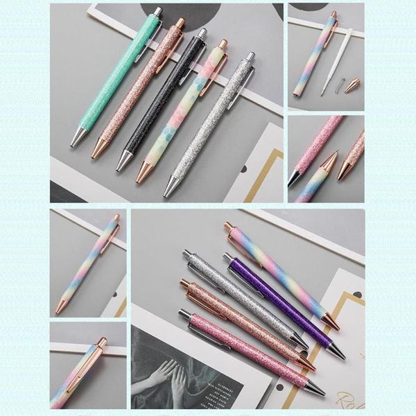 

ballpoint pens 1pcs glitter sequin crystal pen 1.0mm black working office school student gel stationery refill supply wr a8p9, Blue;orange