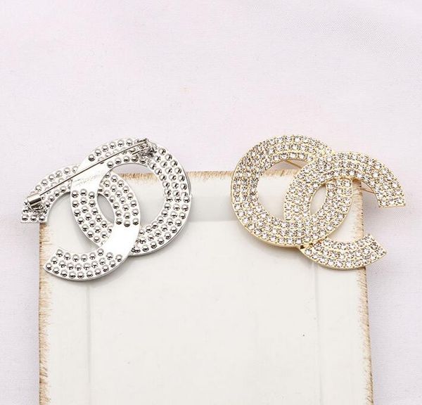 

luxury channel 20colors brand designer letters brooches famous double letter pins tassel pearl brooch rhinestone suit pin jewelry accessorie, Gray