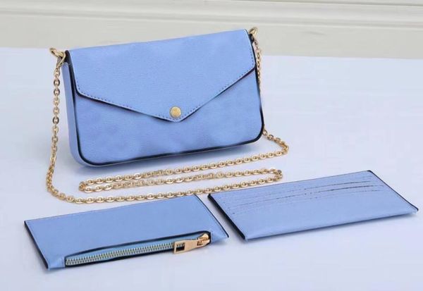 

3pcs set women shoulder bag evening bags colorful messenger bag chain strap cross body bags ladies flap purse clutch bags totes
