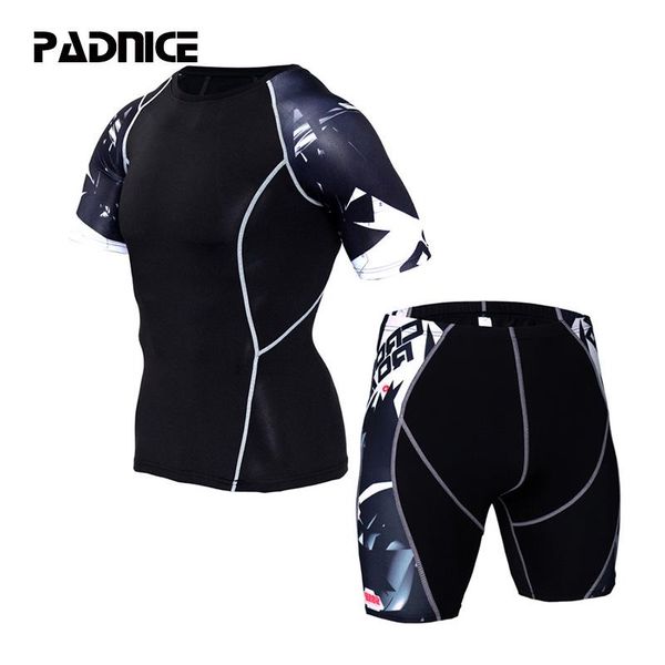 

gym clothing men's sports suit tight clothes short sleeve fitness t-shirt fast-drying super elastic, White;black