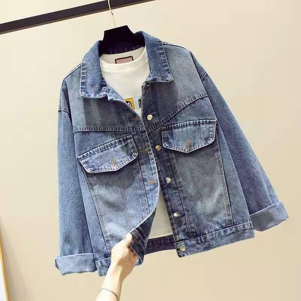 

women's jackets ladies denim jacket 2021 spring and autumn korean loose winter all-match casual wind, Black;brown