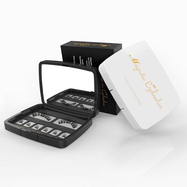 

magnetic eyelashes single 6 small cluster loading eyelash acrylic packing box false with tweezers1