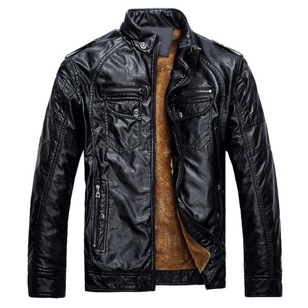 

men's fur & faux winter warm leather jacket men pu washed black jaqueta masculinas inverno couro velvet coat jaquetas de